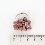 Кольцо c родохрозитом, овалы, "гроздь" безразмерное