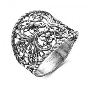 C925 Кольцо ажурное, 6.2г, оксидирование