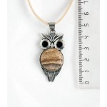 Кулон из яшмы песочной "сова", круг 20мм