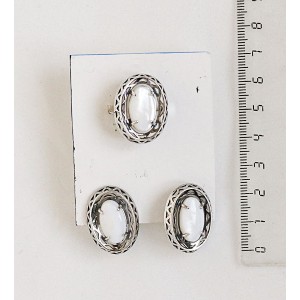 Кольцо и серьги из перламутра, овал 16х9мм