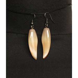 Серьги из селенита, листик