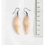 Серьги из селенита, листик