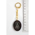 Брелок "Икона Николай Чудотворец" овал, обсидиан