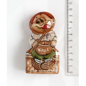 Фигурка "Домовой на сундуке" из селенита 55*33*100 мм