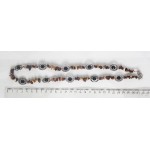 Колье из яшмы вишнево-желтой (галтовка) и агата чёрного (шарик в рамке)