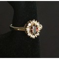Кольцо с гранатом "с лучами" р-р 18