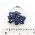 Кольцо с лазуритом (синий) "гроздь" безразмерное