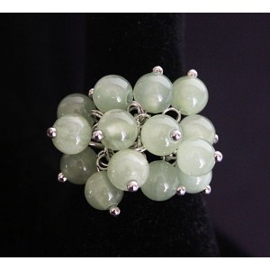 Кольцо с ониксом "гроздь" безразмерное