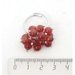 Кольцо с сердоликом "гроздь" безразмерное