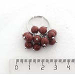 Кольцо с яшмой красной "гроздь" безразмерное