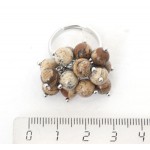 Кольцо с яшмой песочной "гроздь" безразмерное