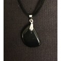 Кулон из обсидиана черного, галтовка 15-25мм