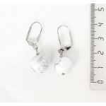 Серьги из камня каулит (имитация кахолонга), шарик 12мм