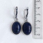 Серьги из содалита, простой овал 18х13мм, швензы посеребрение