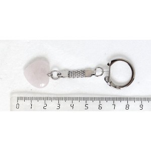 Брелок из кварца розового, сердечко 20мм