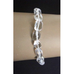 Браслет из горного хрусталя, овалы 7-12мм