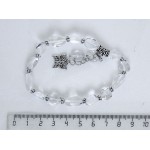 Браслет из горного хрусталя, овалы 7-12мм, с подвеской