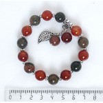 Браслет из сердолика и унакита, шарик 10мм, с подвеской