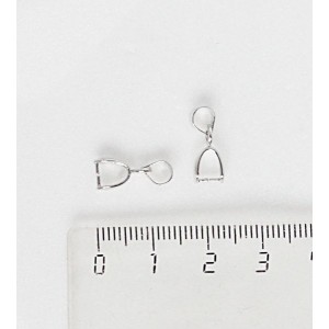 Держатель для кулона латунный, 13х5х3мм, отв-е 5х4мм, цвет ант. серебро