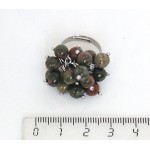 Кольцо с унакитом "гроздь" безразмерное