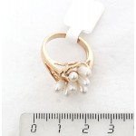 Кольцо с жемчугом белым "7 жемчужин"