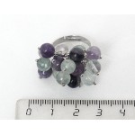 Кольцо с флюоритом "гроздь" безразмерное