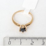 Кольцо с цирконом черным "малый круг"