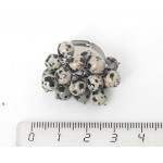 Кольцо с яшмой далматиновой "гроздь" безразмерное