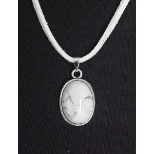 Кулон из камня каулит (имитация кахолонга), простой овал 18х13мм