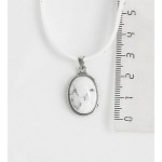 Кулон из камня каулит (имитация кахолонга), простой овал 18х13мм