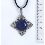 Кулон из лазурита (синий) "роза ветров", круг 20мм