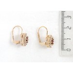 Серьги из граната "с лучами" замок петелька