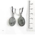 Серьги из лабрадорита, простой овал 18х13мм, швензы посеребрение