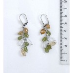 Серьги из хризолита, цитрина, горного хрусталя, овалы 5-8мм