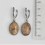 Серьги из яшмы песочной, простой овал 18х13мм, швензы посеребрение