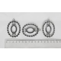 Основа для кулона "воздушная цепь", сеттинг овал 25х18мм, цвет ант. серебро