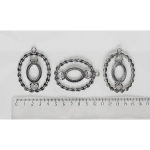 Основа для кулона "воздушная цепь", сеттинг овал 25х18мм, цвет ант. серебро