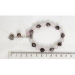 Браслет из родонита и кварца розового, шарик 8мм, с подвеской