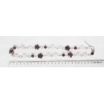 Бусы из кварца розового и яшмы коричневой, цветок+шарик, на колечках