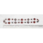 Бусы из родонита и яшмы красной, цветок+шарик, на колечках