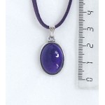 Кулон из агата фиолетового, простой овал 18х13мм