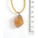 Кулон из авантюрина желтого, галтовка в спирали