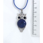 Кулон из лазурита (синий) "сова", круг 20мм