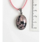 Кулон из родонита, простой овал 25х18мм