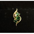 Кулон из циркона зеленого "3 овала"