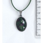 Кулон из цоизита, простой овал 25х18мм
