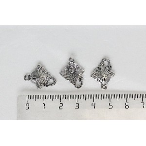 Подвеска "скат", цвет ант. серебро, 20х15мм