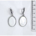 Серьги из перламутра, простой овал 25х18мм, швензы посеребрение