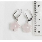 Серьги из кварца розового, цветок