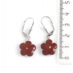 Серьги из яшмы красной, цветок